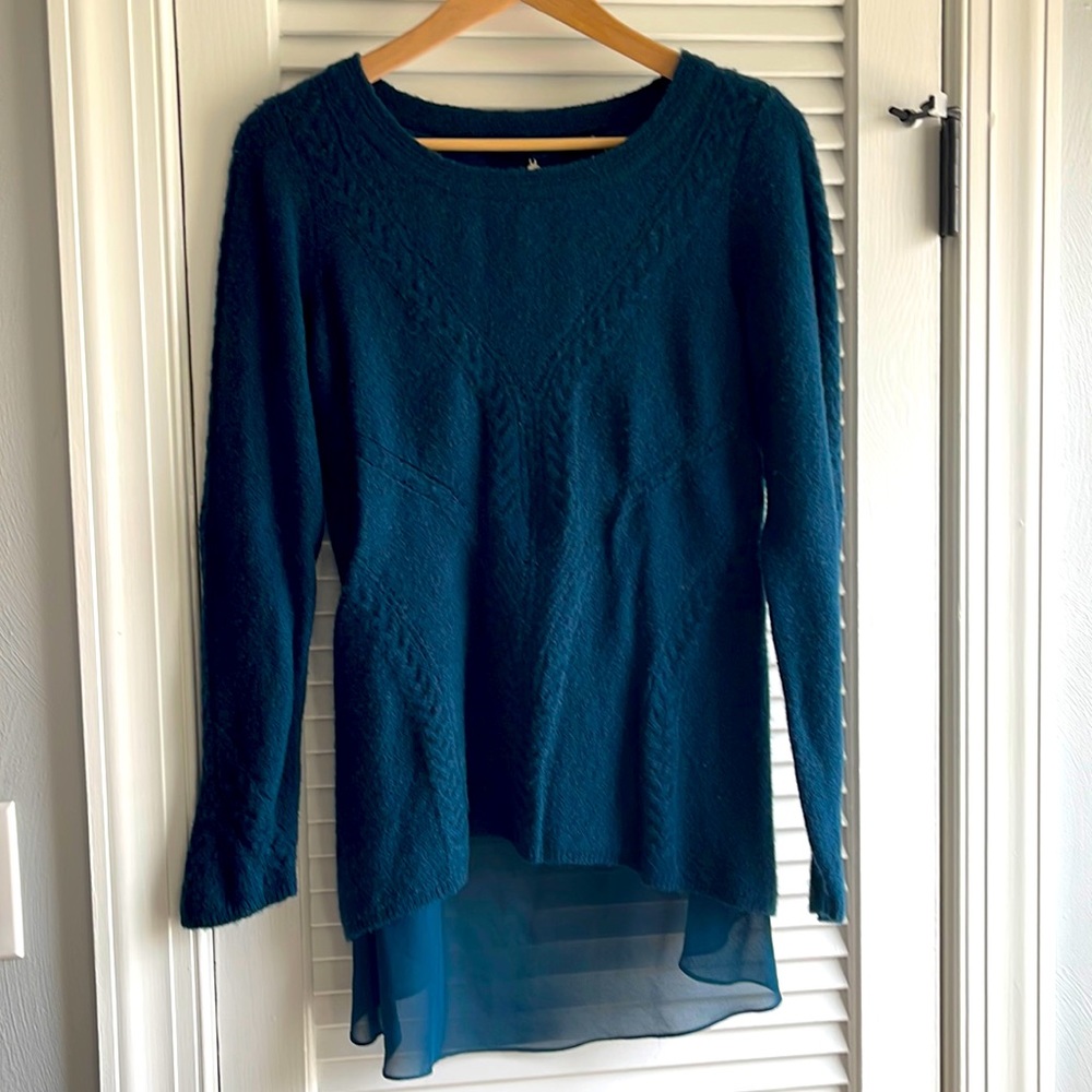EUC Anthropologie Knitted & Knotted Teal Sweater